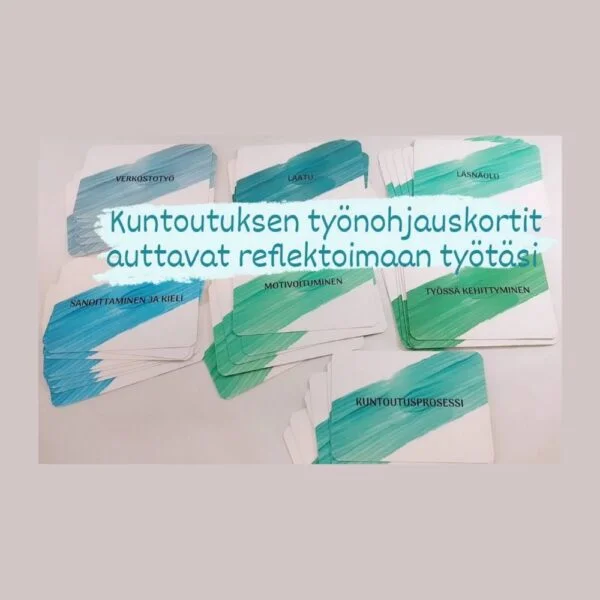 Muutos syntyy ihmisten välissä, yhdessä ymmärtäen ja tehden. Näiden korttien tarkoituksena on helpottaa juuri tuon muutoksen mahdollisuutta sekä kuntoutusprosessin etenemistä. Kortteja voi hyödyntää myös lisäämään yhteistoimintaa ja vuorovaikutusta sekä eri näkökulmia asioiden tarkasteluun. Kortteja voi käyttää osana työnohjausta, ryhmätoimintaa, tiimin kehittämistä tai itsenäistä työnohjausta. Oman työn reflektointi ja omien vahvuuksien sekä kehittämiskohteiden tarkastelu on hieno mahdollisuus kuntoutusalalla työskentelevälle.